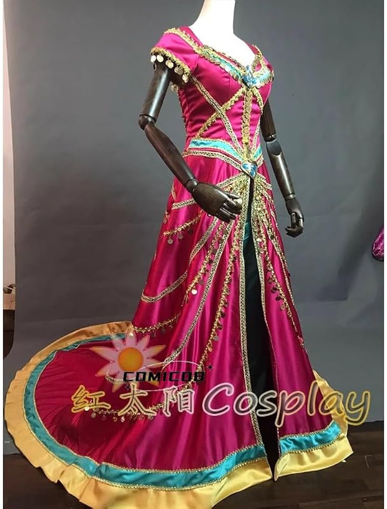 アラジン ジャスミン コスプレ 衣装 ドレス Lサイズ ティアラ付き